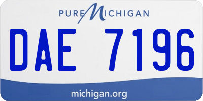 MI license plate DAE7196