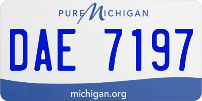 MI license plate DAE7197