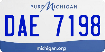 MI license plate DAE7198