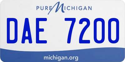 MI license plate DAE7200