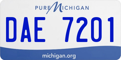 MI license plate DAE7201