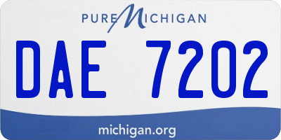 MI license plate DAE7202