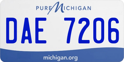 MI license plate DAE7206
