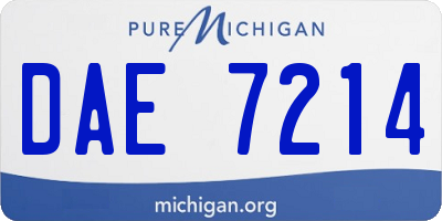 MI license plate DAE7214