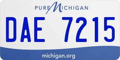 MI license plate DAE7215