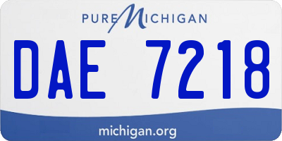 MI license plate DAE7218