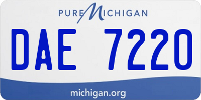 MI license plate DAE7220