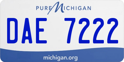 MI license plate DAE7222
