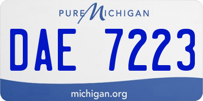 MI license plate DAE7223