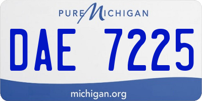 MI license plate DAE7225