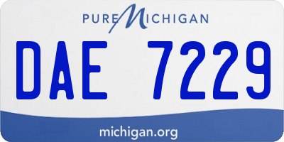MI license plate DAE7229