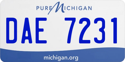 MI license plate DAE7231