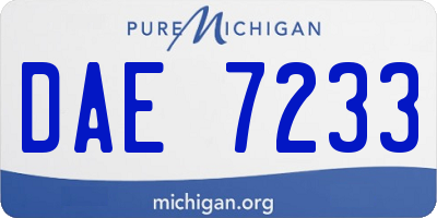 MI license plate DAE7233