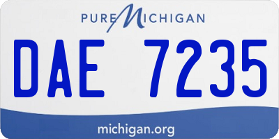 MI license plate DAE7235