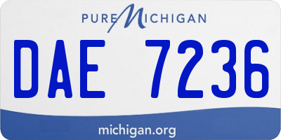 MI license plate DAE7236