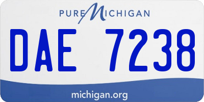MI license plate DAE7238