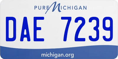 MI license plate DAE7239