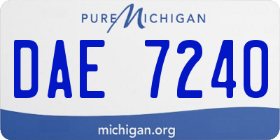 MI license plate DAE7240