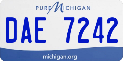 MI license plate DAE7242