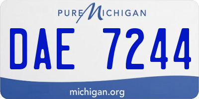 MI license plate DAE7244