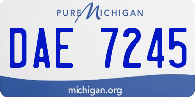 MI license plate DAE7245