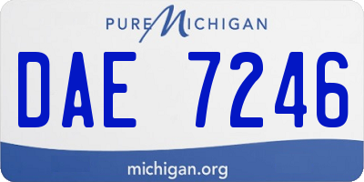 MI license plate DAE7246
