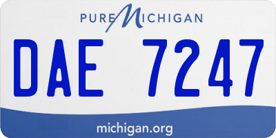 MI license plate DAE7247