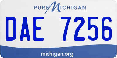 MI license plate DAE7256