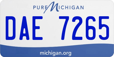 MI license plate DAE7265