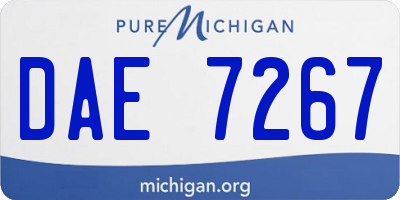 MI license plate DAE7267