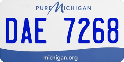MI license plate DAE7268