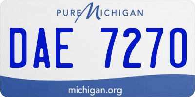 MI license plate DAE7270