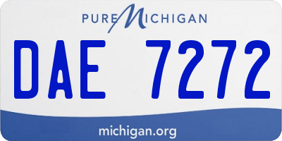 MI license plate DAE7272