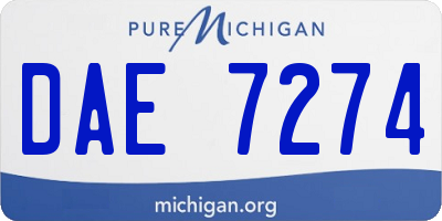MI license plate DAE7274