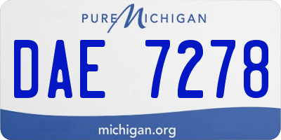 MI license plate DAE7278