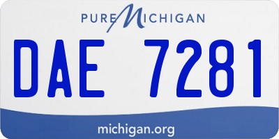 MI license plate DAE7281