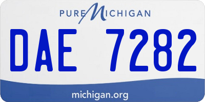 MI license plate DAE7282