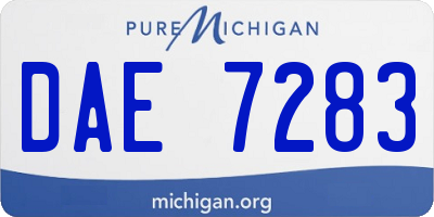 MI license plate DAE7283