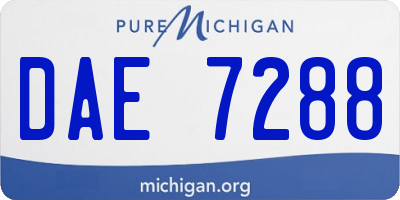 MI license plate DAE7288