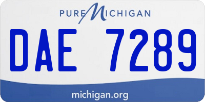 MI license plate DAE7289