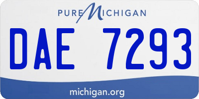 MI license plate DAE7293