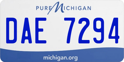 MI license plate DAE7294