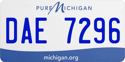 MI license plate DAE7296