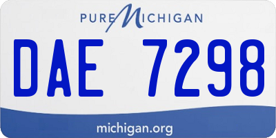 MI license plate DAE7298