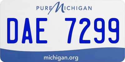 MI license plate DAE7299