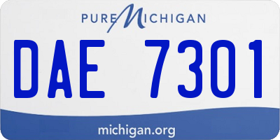 MI license plate DAE7301