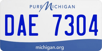 MI license plate DAE7304