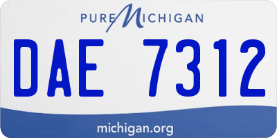 MI license plate DAE7312