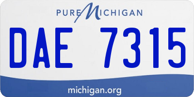 MI license plate DAE7315