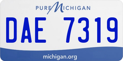 MI license plate DAE7319